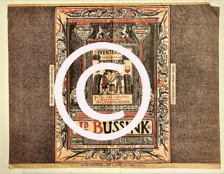 Papierwikkel J. Bussink Deventer Koek 1930, Verzamelen, Merken en Reclamevoorwerpen, Gebruikt, Verpakking, Ophalen of Verzenden