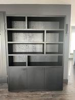 Zwarte Boekenkast met Opbergruimte, Huis en Inrichting, Kasten | Boekenkasten, Ophalen, Gebruikt, 200 cm of meer, 150 tot 200 cm