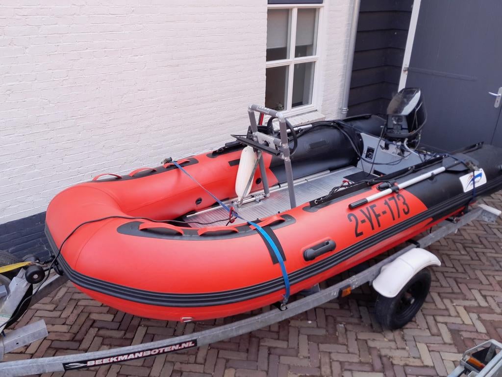 Rubberboot met Tohatsu 20pk, Watersport en Boten, Rubberboten, Aluminium, Gebruikt, Benzine, Minder dan 70 pk