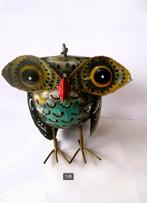 Theelichthouder Uil / metaal uiltje / decoratief / hangend, Ophalen of Verzenden, Zo goed als nieuw, Metaal, Kandelaar