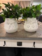 2 Riviera Maison waxinelicht houders / plantpotjes, Ophalen, Overige materialen, Wit, Zo goed als nieuw
