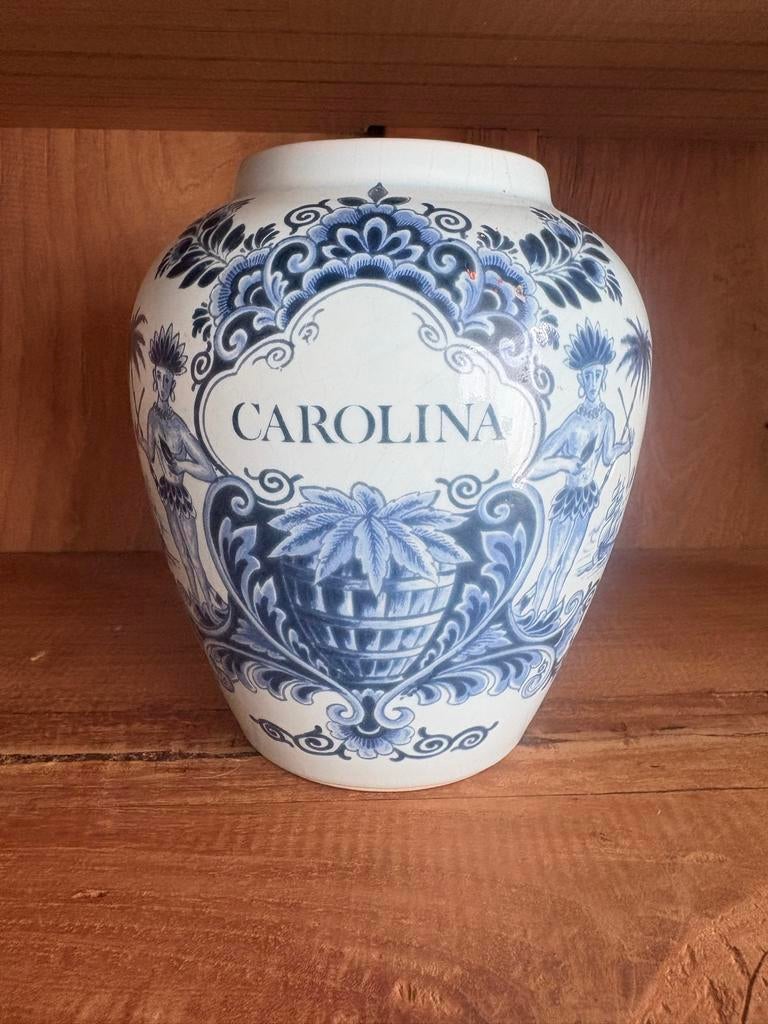 Oud Delft vaas met Carolina opdruk, Antiek en Kunst, Ophalen