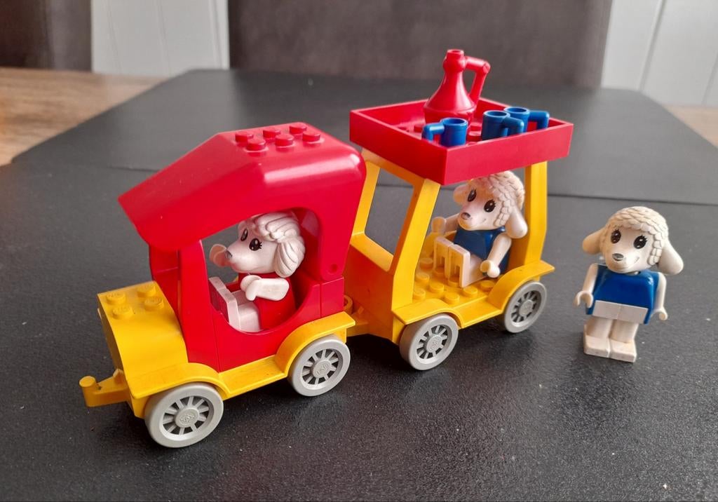 Vintage Lego Fabuland auto en camper (3741), Ophalen of Verzenden, Gebruikt