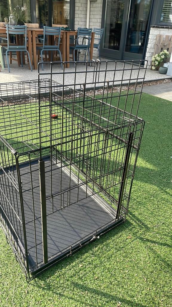Hondenbench inklapbaar twee ingangen 90x60x70, Dieren en Toebehoren, Hondenhokken, Ophalen, Gebruikt, 65 tot 100 cm, Hondenhok