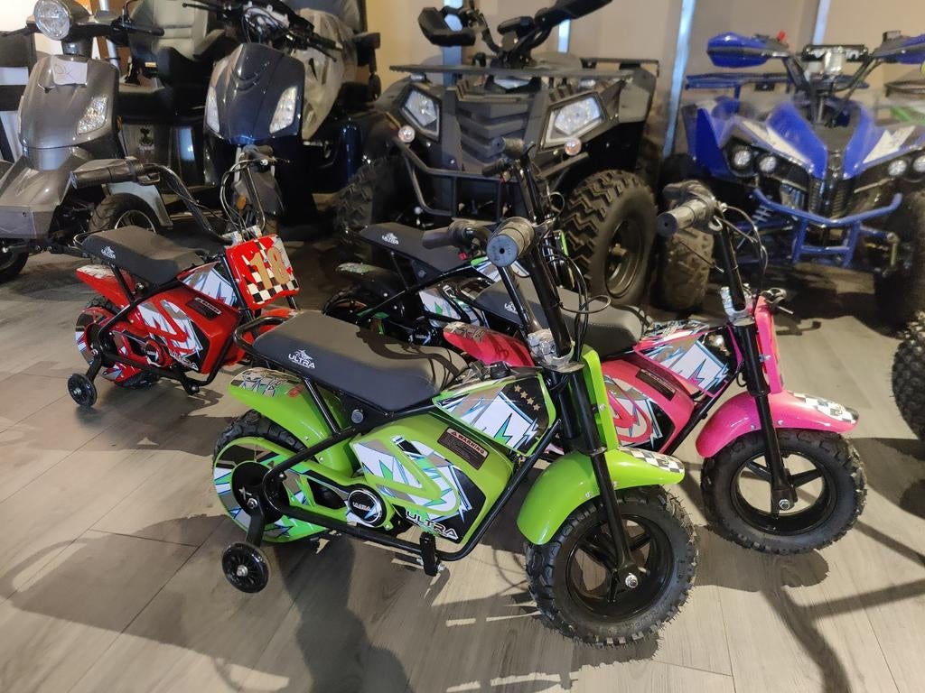 Elektrische kinder crossbike met zijwieltjes, Kinderen en Baby's, Speelgoed | Buiten | Voertuigen en Loopfietsen, Overige typen