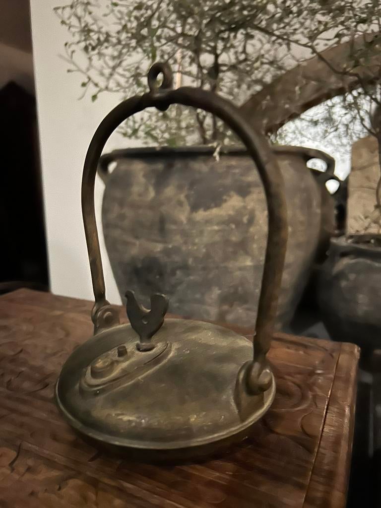 Oude mijnwerkerslamp olielamp, Ophalen of Verzenden