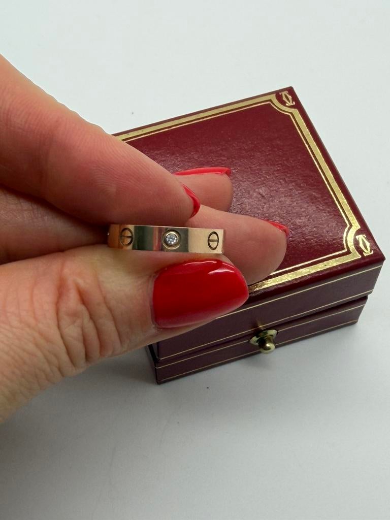 Prachtige 18 karaat gouden ‘love’ ring Cartier maat 55, Cartier, Ophalen of Verzenden, Met edelsteen, Dame