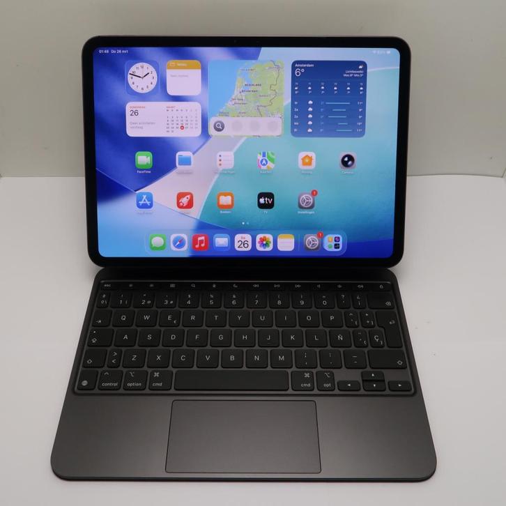 iPad Pro 2024 11-inch M4 256GB Wifi | met Magic Keyboard, Computers en Software, Apple iPads, Zo goed als nieuw