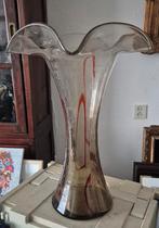 Mooie oude vaas handgeblazen 42 cm hoog, Gebruikt, Overige kleuren, Ophalen of Verzenden, Glas