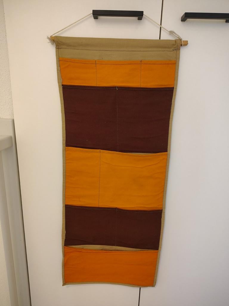 Vintage Stoffen Camping Organizer - 10 Vakken, Ophalen of Verzenden, Gebruikt