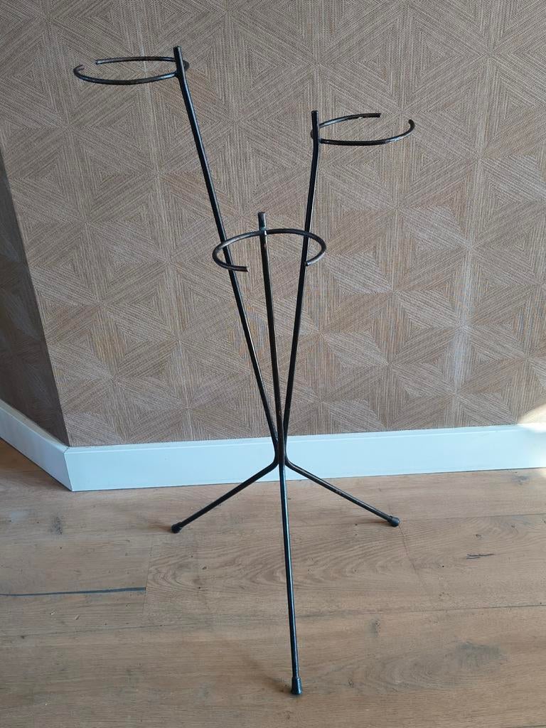 Vintage metalen plantenstandaard - Zwart, Verzamelen, Retro, Ophalen