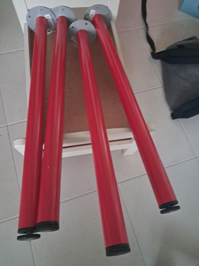 IKEA Vika Adils tafelpoten rood (4 stuks), Tafelpoot, Minder dan 50 cm, 50 tot 100 cm, Ophalen of Verzenden