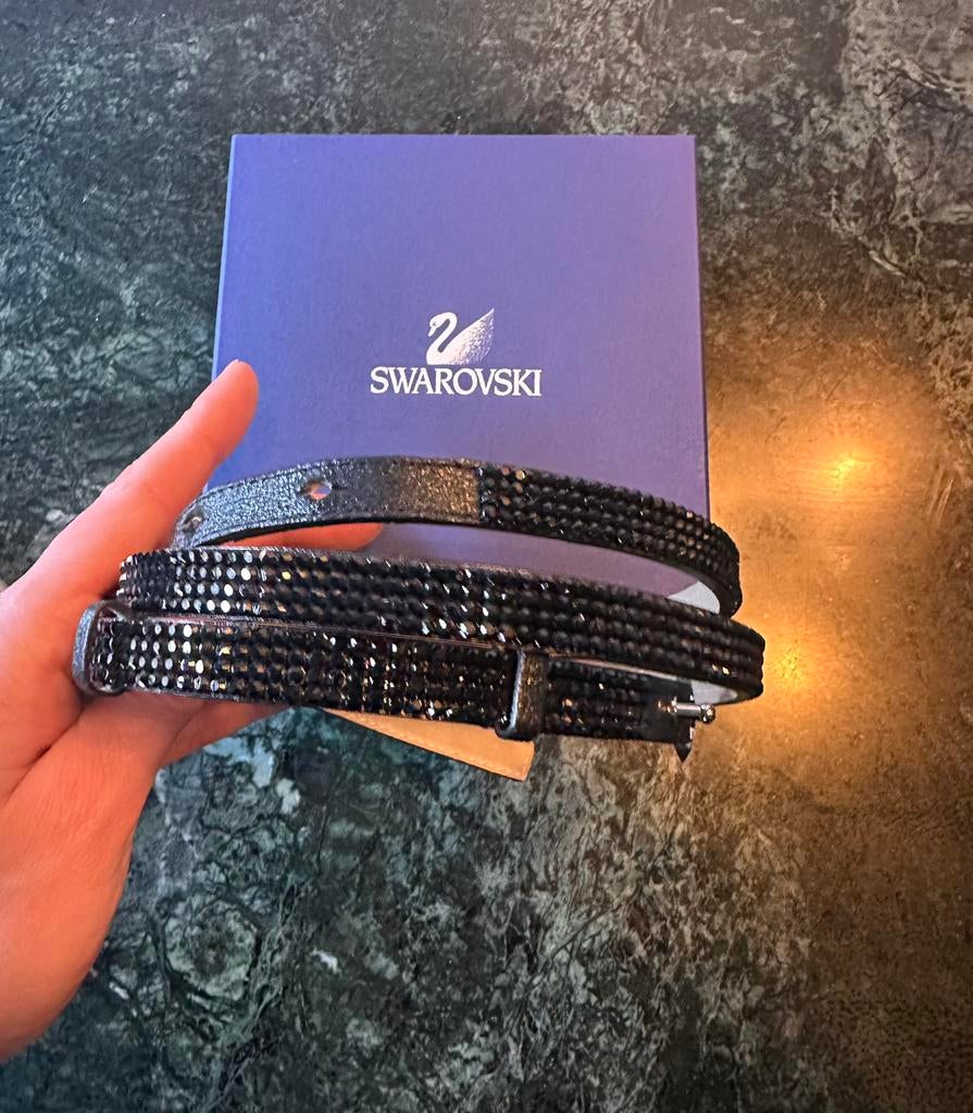 Nieuwe swarovski riem, Verzenden, Heupriem, Echt leder, Zwart