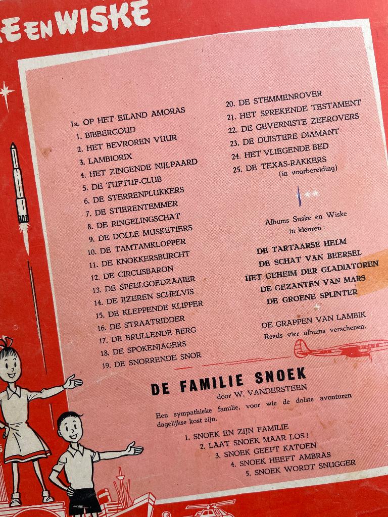 5  x Suske en Wiske uit ca. 1960 / tweekleurendruk, Gelezen, W. Vandersteen, Ophalen of Verzenden, Meerdere stripboeken