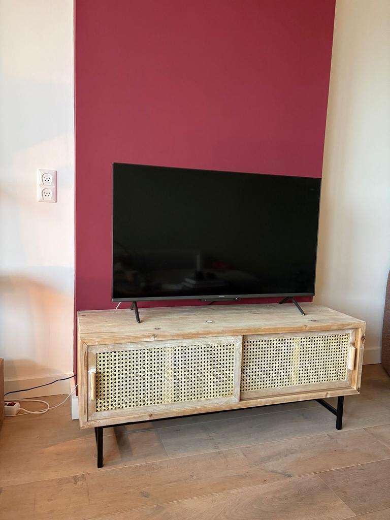 Webbing dressoir met metalen poten, Ophalen, 100 tot 150 cm, Zo goed als nieuw, Minder dan 100 cm