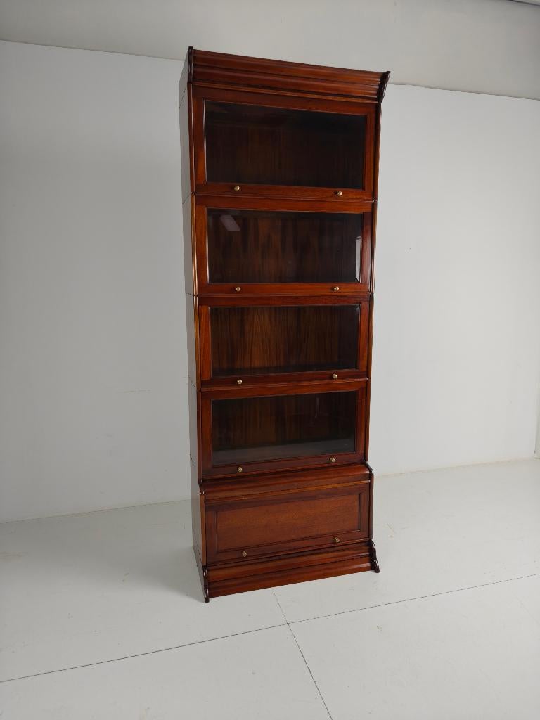 Boekenkast Globe-Wernicke stijl Mahonie Facetgeslepen glas, Antiek en Kunst, Antiek | Meubels | Kasten, Ophalen of Verzenden