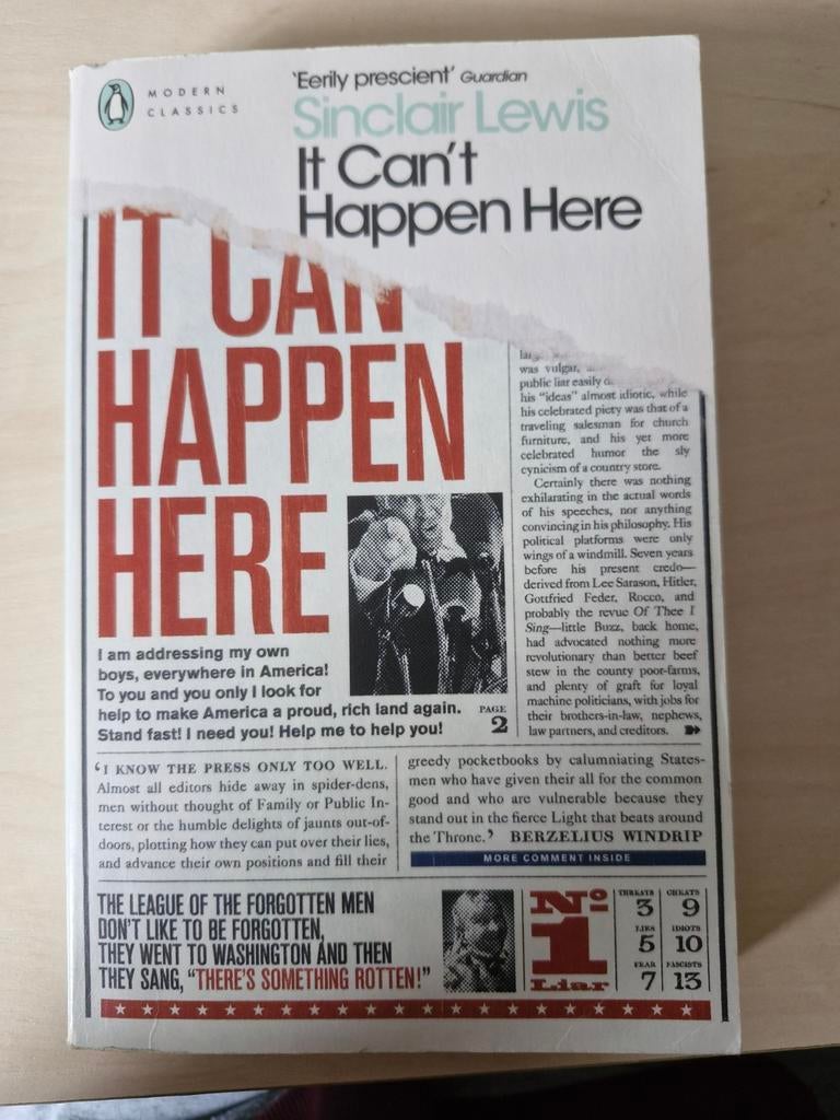 Sinclair Lewis - It Can't Happen Here, Ophalen of Verzenden, Zo goed als nieuw, Sinclair Lewis, Nederland