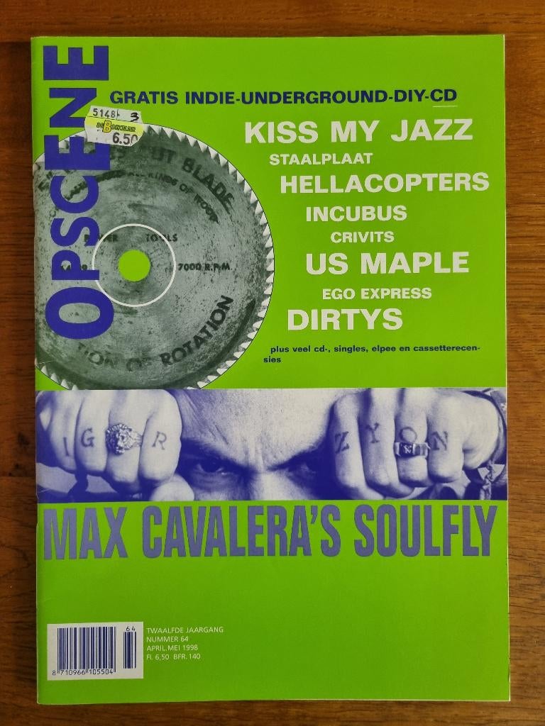 Opscene muziek tijdschrift mei 1998 Soulfly Incubus Ceasar, Ophalen of Verzenden, Zo goed als nieuw, Muziek, Film of Tv