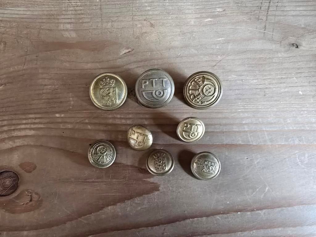 Antieke PTT knopen - set van diverse maten en uitvoeringen, Antiek en Kunst, Antiek | Overige Antiek, Ophalen of Verzenden