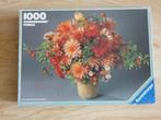 puzzel bloemen met vaas 1000 stukjes ravensburger, Ophalen of Verzenden, 500 t/m 1500 stukjes, Zo goed als nieuw, Legpuzzel