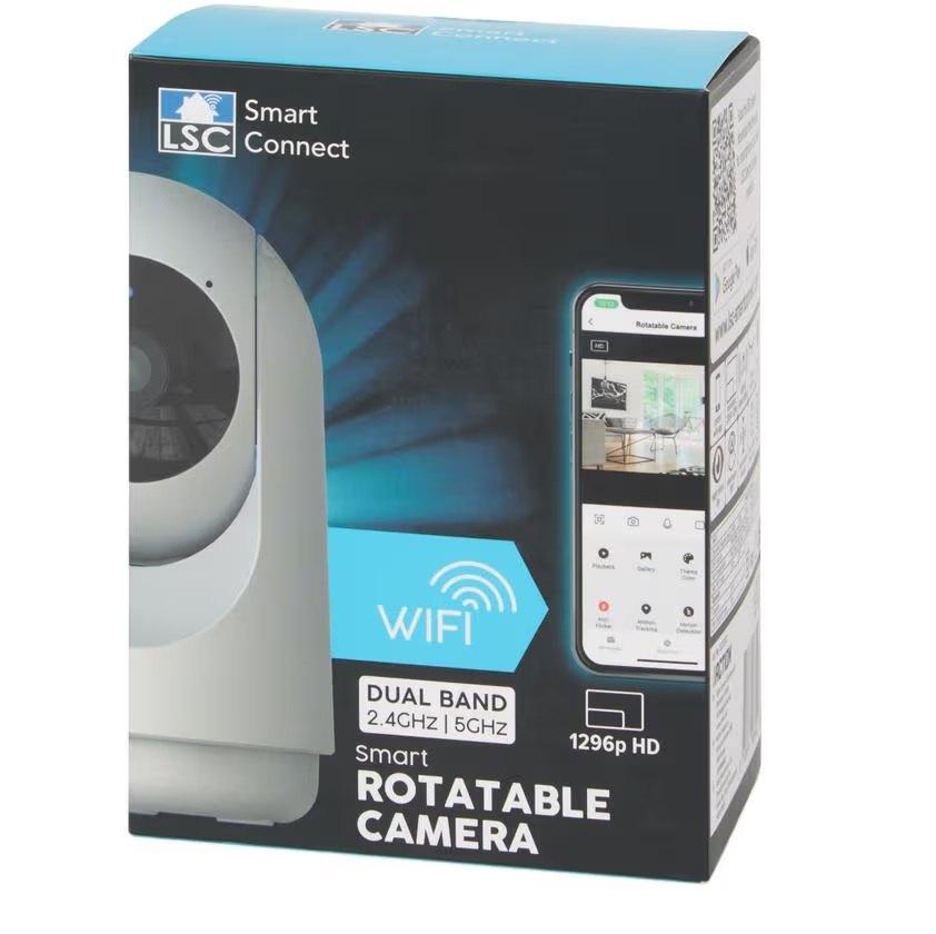 LSC Smart Connect Smart Rotatable camera 1296p HD WIFI2.4GHz, Audio, Tv en Foto, Videobewaking, Ophalen, Nieuw, Binnencamera