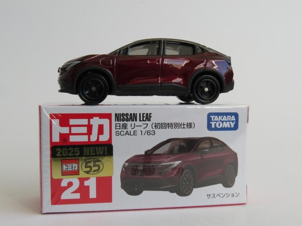 Tomica nr21 Nissan Leaf (sp) 1/63 3inch tomy, Ophalen of Verzenden, Nieuw, Auto