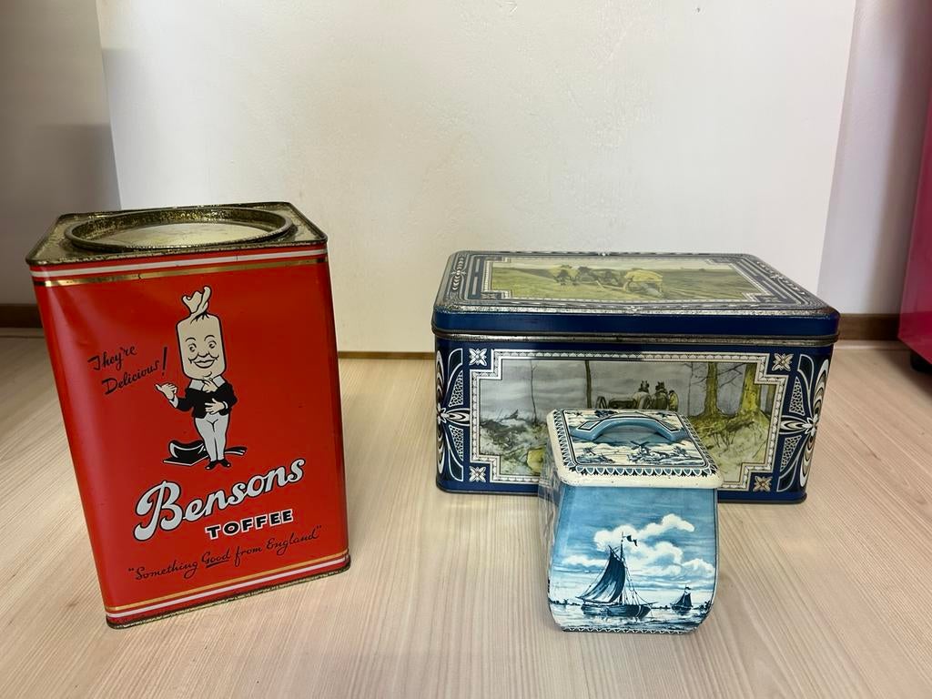 Diverse oude blikken, Verzamelen, Ophalen, Gebruikt, Overige, Overige merken