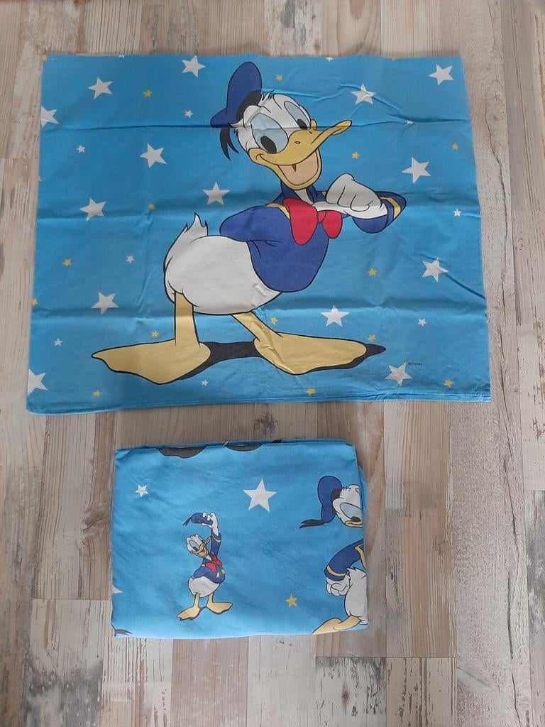 Donald Duck Dekbedovertrek Eenpersoons, Huis en Inrichting, Ophalen, Eenpersoons, Blauw, Dekbedovertrek