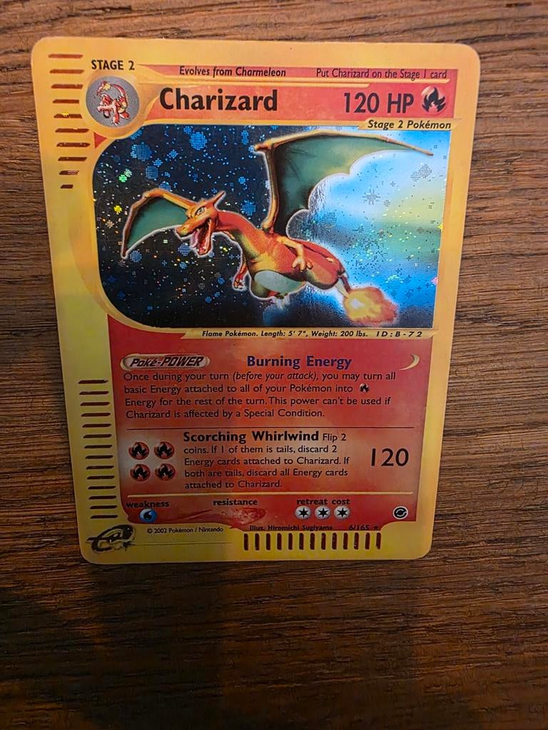 Charizard Holo Expedition Base Set met Swirl, Ophalen of Verzenden