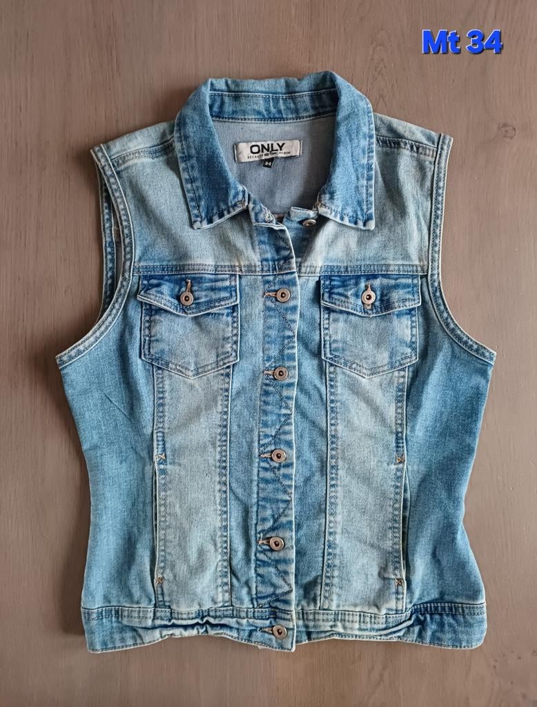 Spijker gilet Only mt 34/XS, Ophalen of Verzenden, Zo goed als nieuw, Maat 34 (XS) of kleiner, Blauw