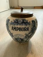 Antieke / vintage Delfts blauwe tabakspot met messing deksel, Huis en Inrichting, Ophalen of Verzenden, Gebruikt, Overige materialen