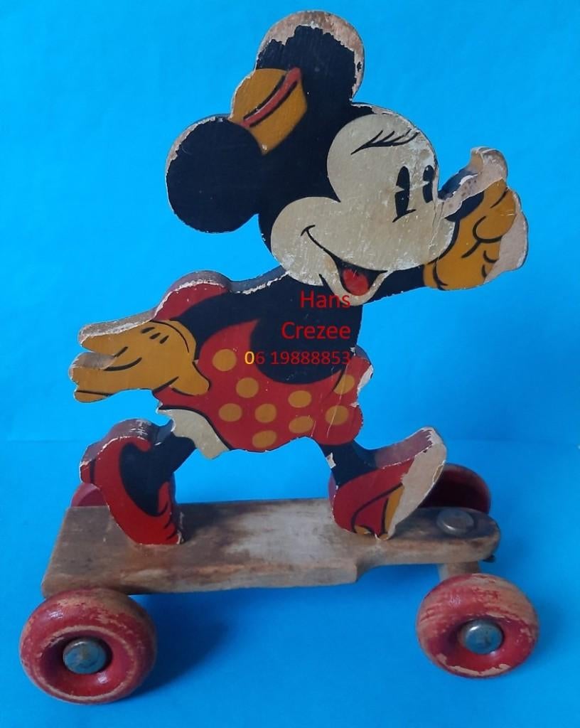 oud houten speelgoed Disney Minnie Mickey Mouse Donald 1930, Antiek en Kunst, Ophalen of Verzenden