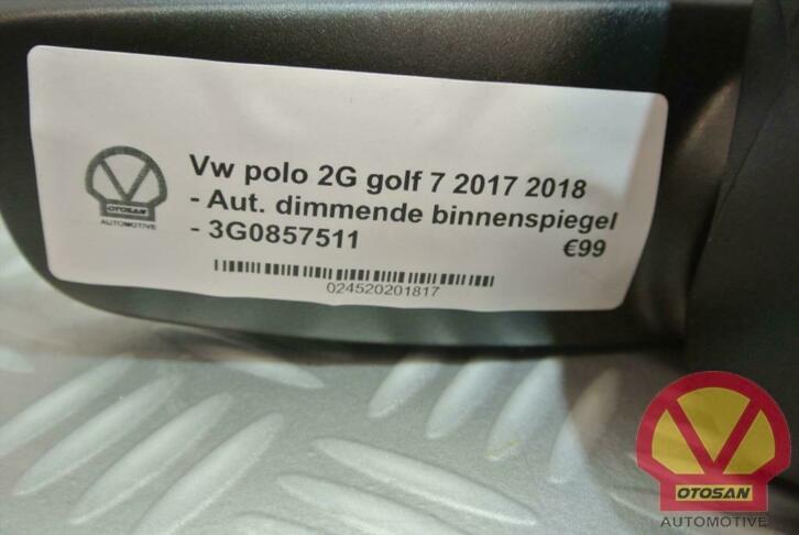 vw polo 2g golf 7 aut. dimmende binnenspiegel 3g0857511, Auto-onderdelen, Spiegels, Gebruikt, Volkswagen, Volkswagen AG, Berliner Ring 2
38440  Wolfsburg, DE