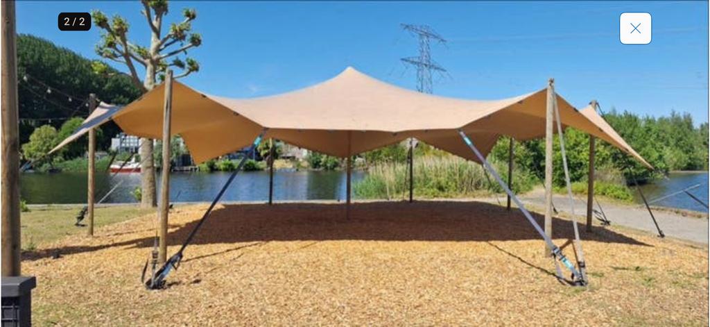 TE HUUR: VOORDELIGE STRETCHTENT 10x10m, Tuin en Terras, Partytenten, Ophalen, Gebruikt, Opvouwbaar, Overige typen