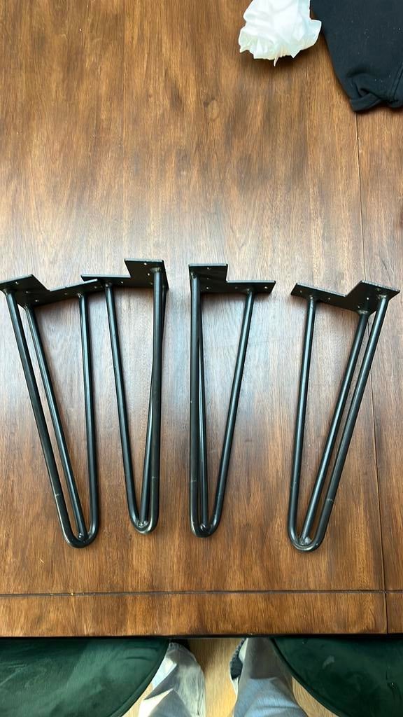 Hairpin tafelpootjes, Ophalen, Zo goed als nieuw, Rechthoekig, Minder dan 50 cm