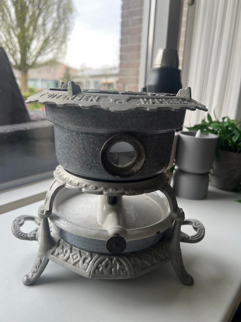 Antieke gietijzeren rechaud - Haller Ottensen Hamburg, Antiek en Kunst, Ophalen of Verzenden