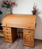 Vintage Rolltop Bureau van Hout met Lades en Kastje, Huis en Inrichting, Ophalen, Gebruikt, Secretaire, Overige merken