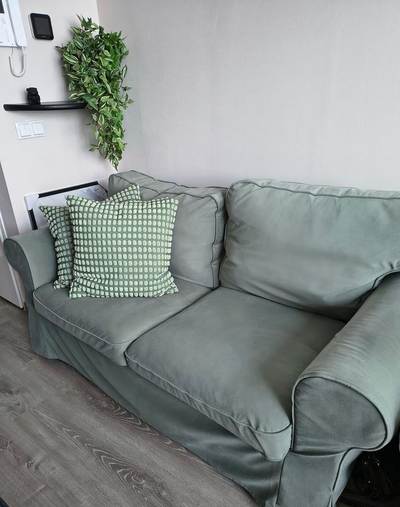 IKEA EKTORP 2 ZITS BANK + EXTRA HOES, Huis en Inrichting, Ophalen, Gebruikt, Tweepersoons, Rechte bank