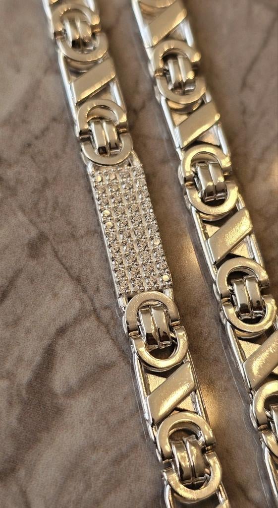 Prachtige Valentino zilveren 925 ketting Italië, Ophalen of Verzenden, Nieuw, Goud, Zilver