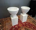 Pracht elegante XL Pot op Zuil 2x hoogglans wit Izgst. Zie,, Ophalen, Zo goed als nieuw