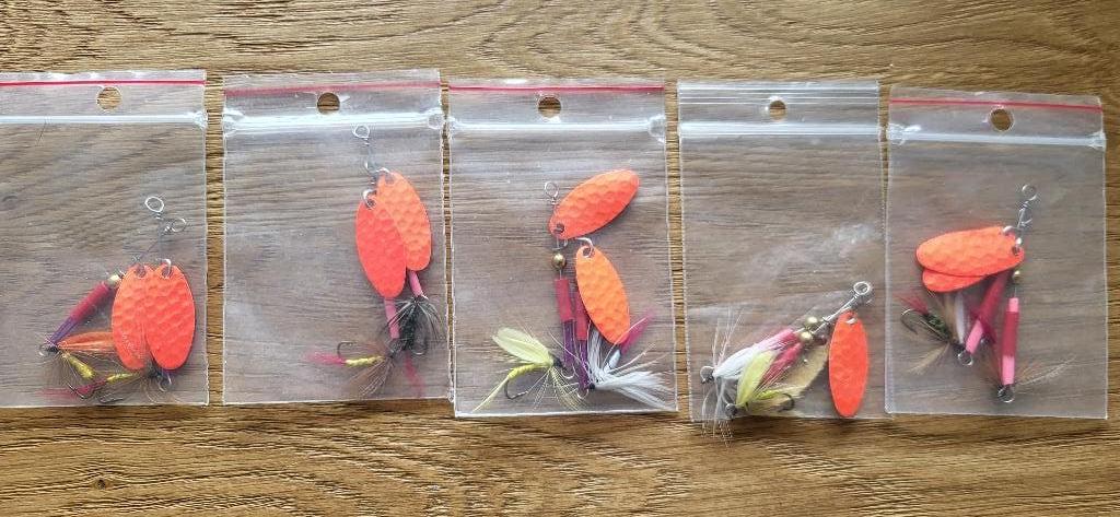 10x handgebouwde voorn baars spinners met vlieg Kunstaas, Watersport en Boten, Ophalen of Verzenden, Nieuw, Overige typen