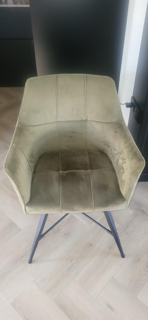 6x Eetkamerstoel Tolbert Velvet Groen - Liefst in 1 koop, Ophalen, Gebruikt, Overige kleuren, Modern, Velvet