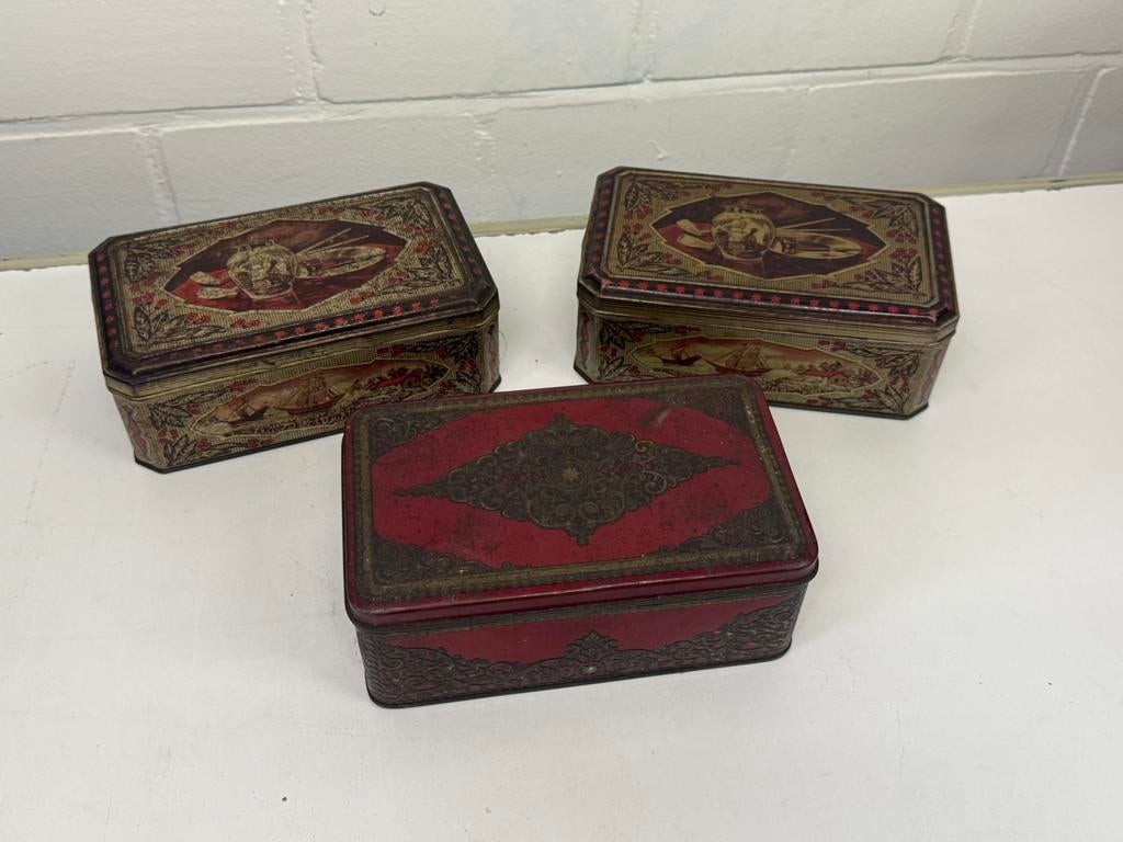 3 x oud tabaksblik tabak blik niemeijer groningen, Ophalen of Verzenden, Zo goed als nieuw, Overige