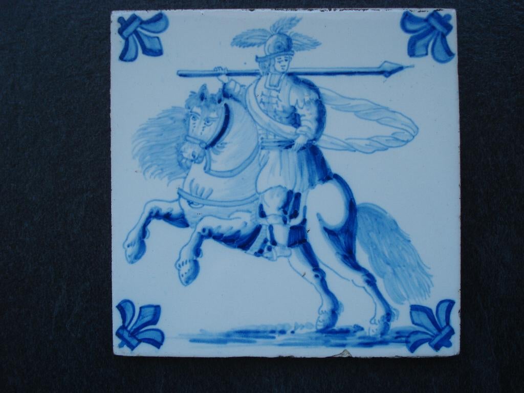 oud tegeltje ridder te paard verzenden, Ophalen