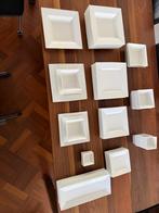 Servies Xenos witte vierkante borden en schalen, Ophalen, Gebruikt, Keramiek, Effen