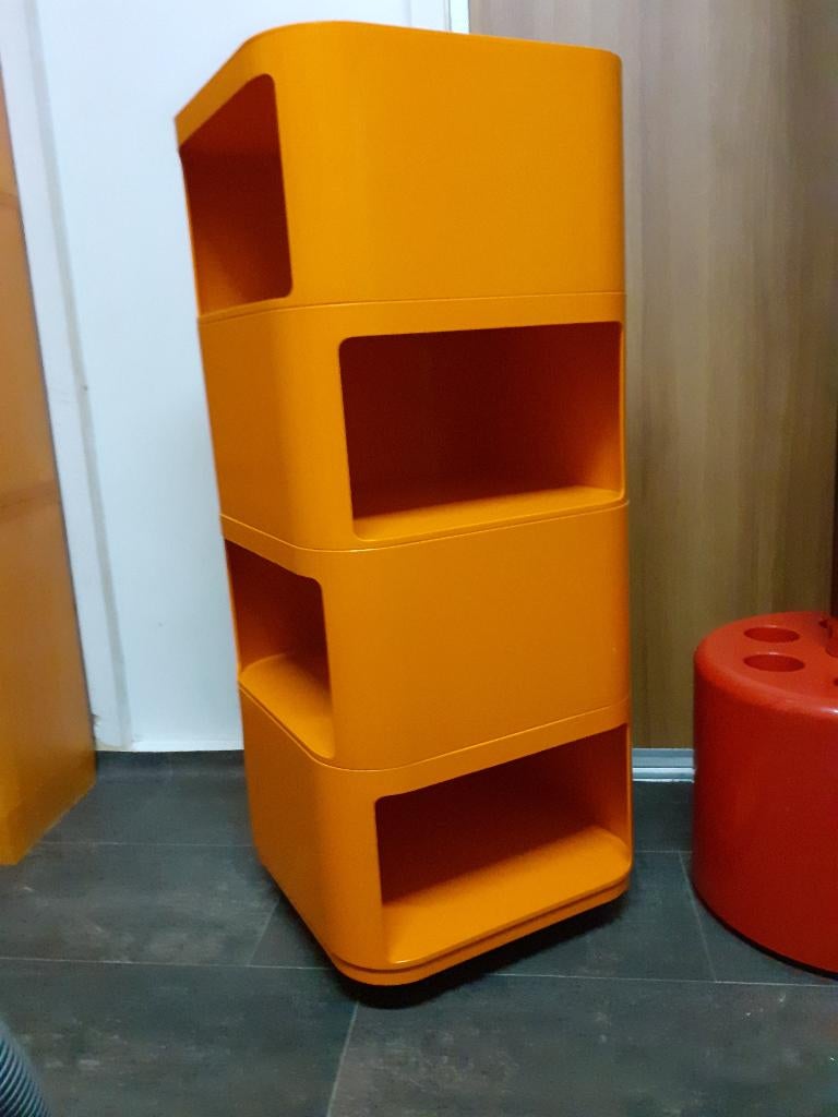 Kartell componibili oranje kast jaren 70 space age design, Gebruikt, ?, Kunststof, Oranje