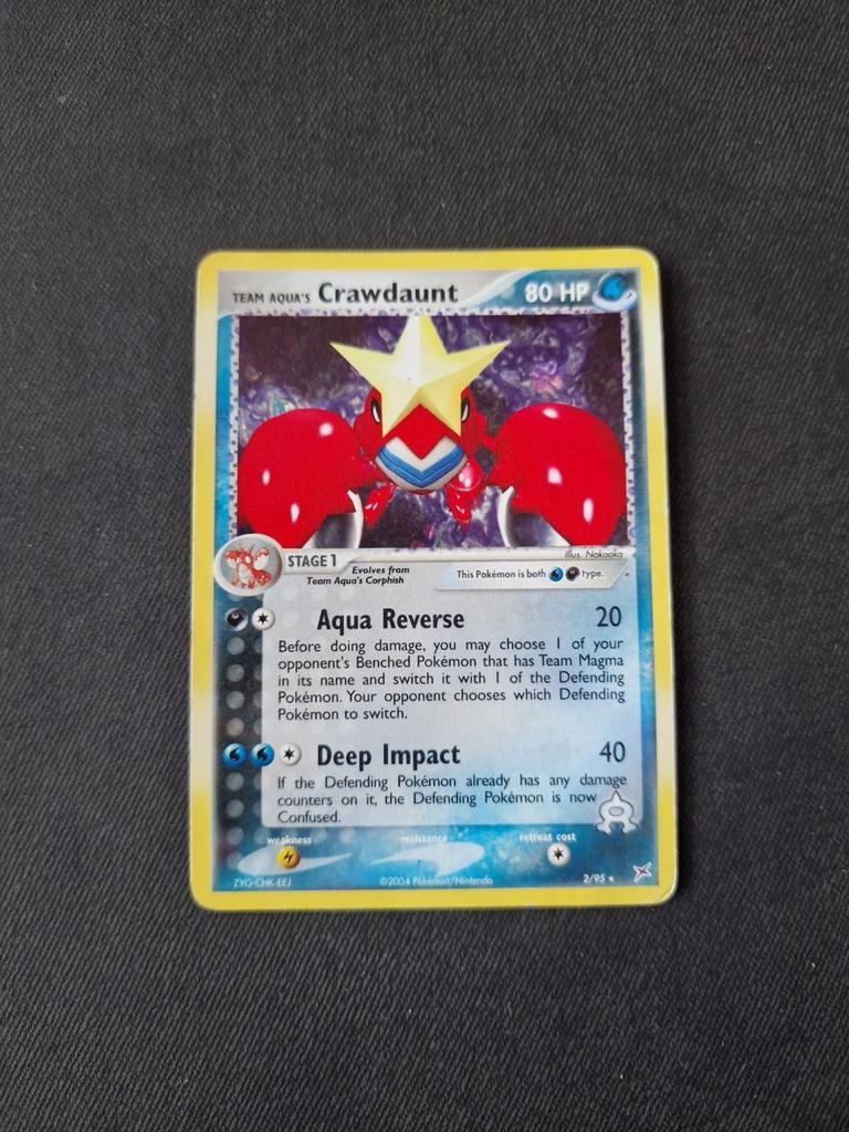 Team Aqua's Crawdaunt 2 Holo, Ophalen of Verzenden, Zo goed als nieuw