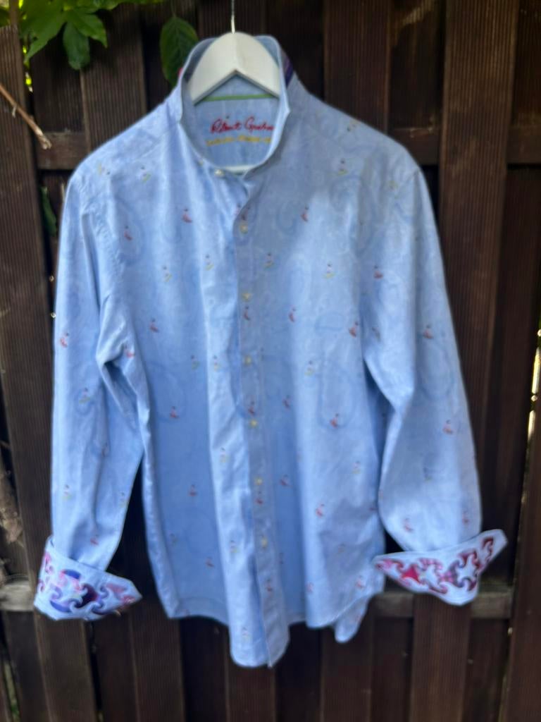 Robert Graham limeted edition overhemd L zgan, Kleding | Heren, Overhemden, Ophalen, Zo goed als nieuw, Blauw, Halswijdte 41/42 (L)