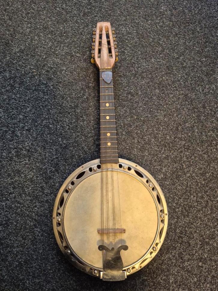 Vintage Mandolinebanjo - Uniek Muziekinstrument, Muziek en Instrumenten, Snaarinstrumenten | Banjo's, Gebruikt, Ophalen of Verzenden