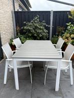 Tuinset met vier stoelen, Tuin en Terras, Tuinsets en Loungesets, Ophalen, 4 zitplaatsen, Gebruikt, Bijzettafel